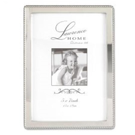 Lawrence Frames LawrenceFrames 5 x 7 in. Bead Picture Frame, Silver LA328068